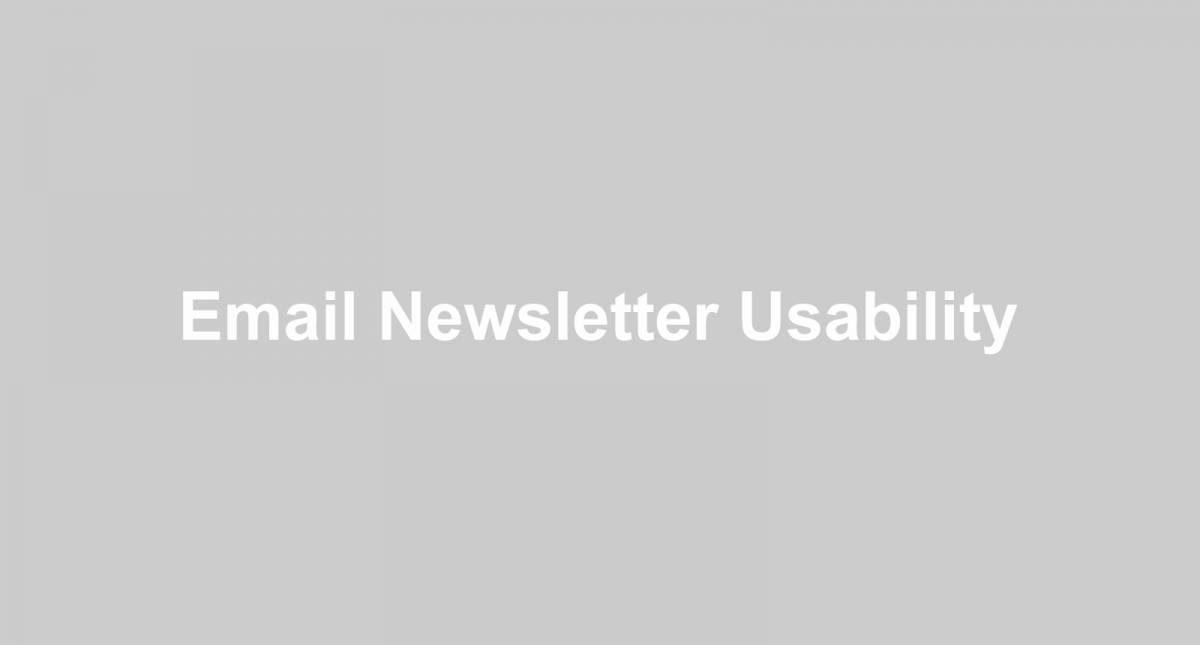 Email Newsletter Usability